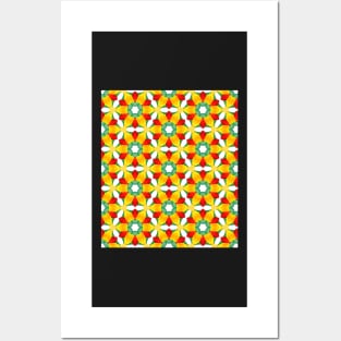 Red and Yellow Tulips Pattern Posters and Art